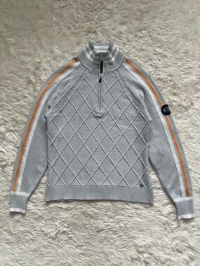Nils Women's Sweater 1/4 Zip Pullover Long Sleeve Skiwear Gray Sz S